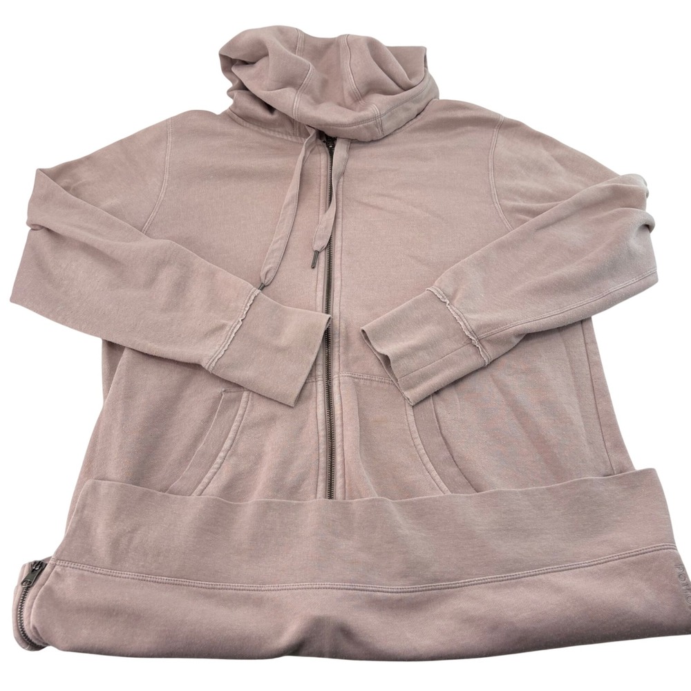Calvin Klein Performance Mauve Pink Full Zip Hoodie Side Zips Womens Large